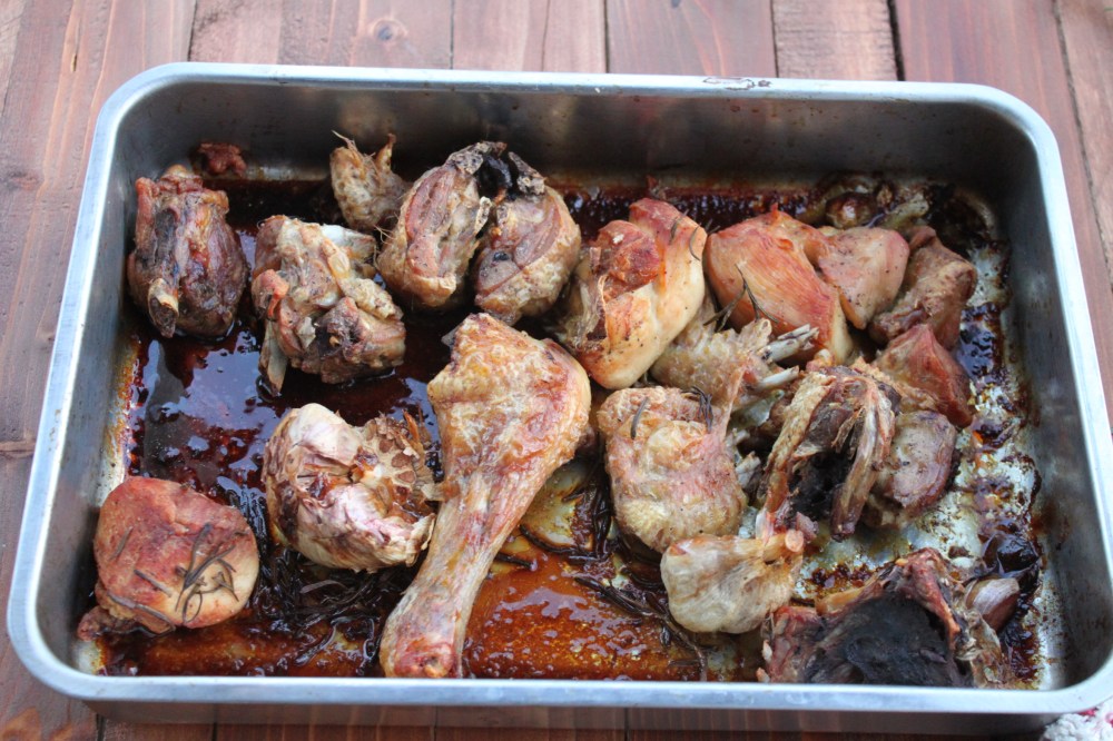 Pollo al forno rosmarino e aglio